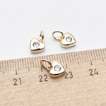 Подвеска Сердце, цвет золото, фианит, размер 6,5*7,5 мм, цена за 1 шт