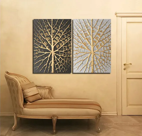 Модульная картина "Золотые деревья"