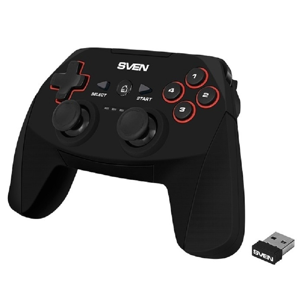 Геймпад Беспроводной геймпад Sven GC-2040 (11 кл. 2 стика, D-pad, Soft Touch, PC / PS3 / Android / Xinput)