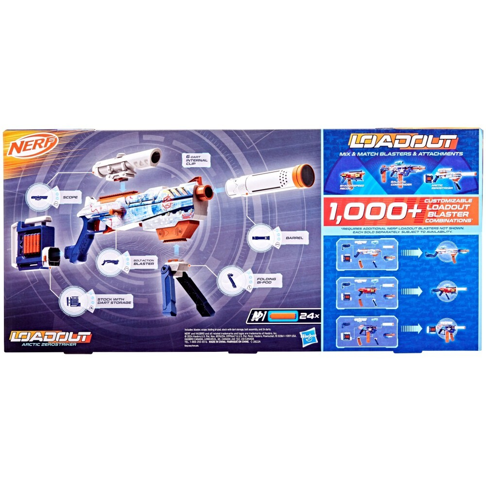 Hasbro Nerf Loadout - Бластер ARCTIC ZEROSTRIKER + 24 стрелы G1763