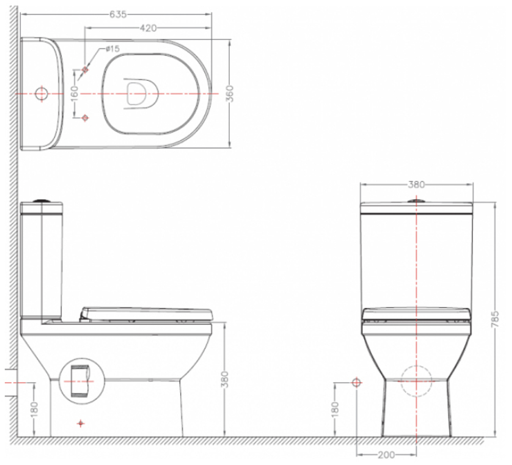 Унитаз-компакт New Moon CX01019UW с сидением с микролифтом