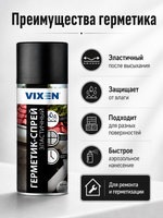 Герметик аэроз. VIXEN Черный 520мл