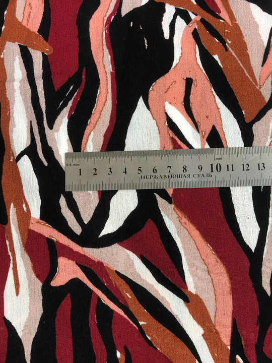 Марлевка жатка принт, вискоза теракот/коричневый