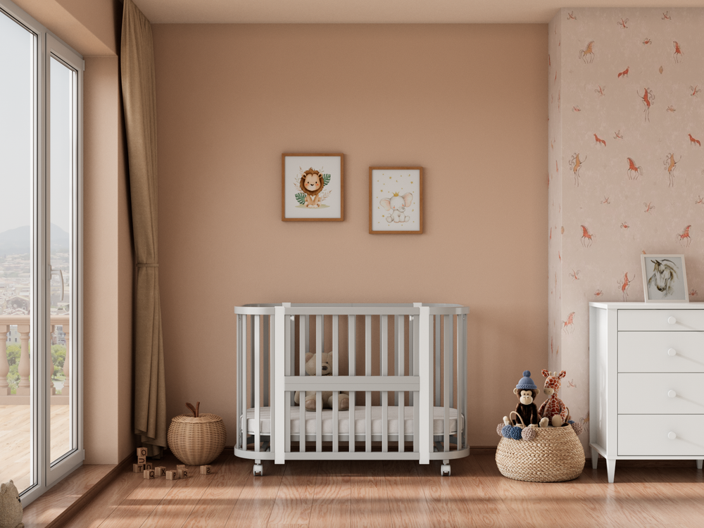 Кроватка детская Incanto Lunna Sonata (серый/белый) маятник поперечный