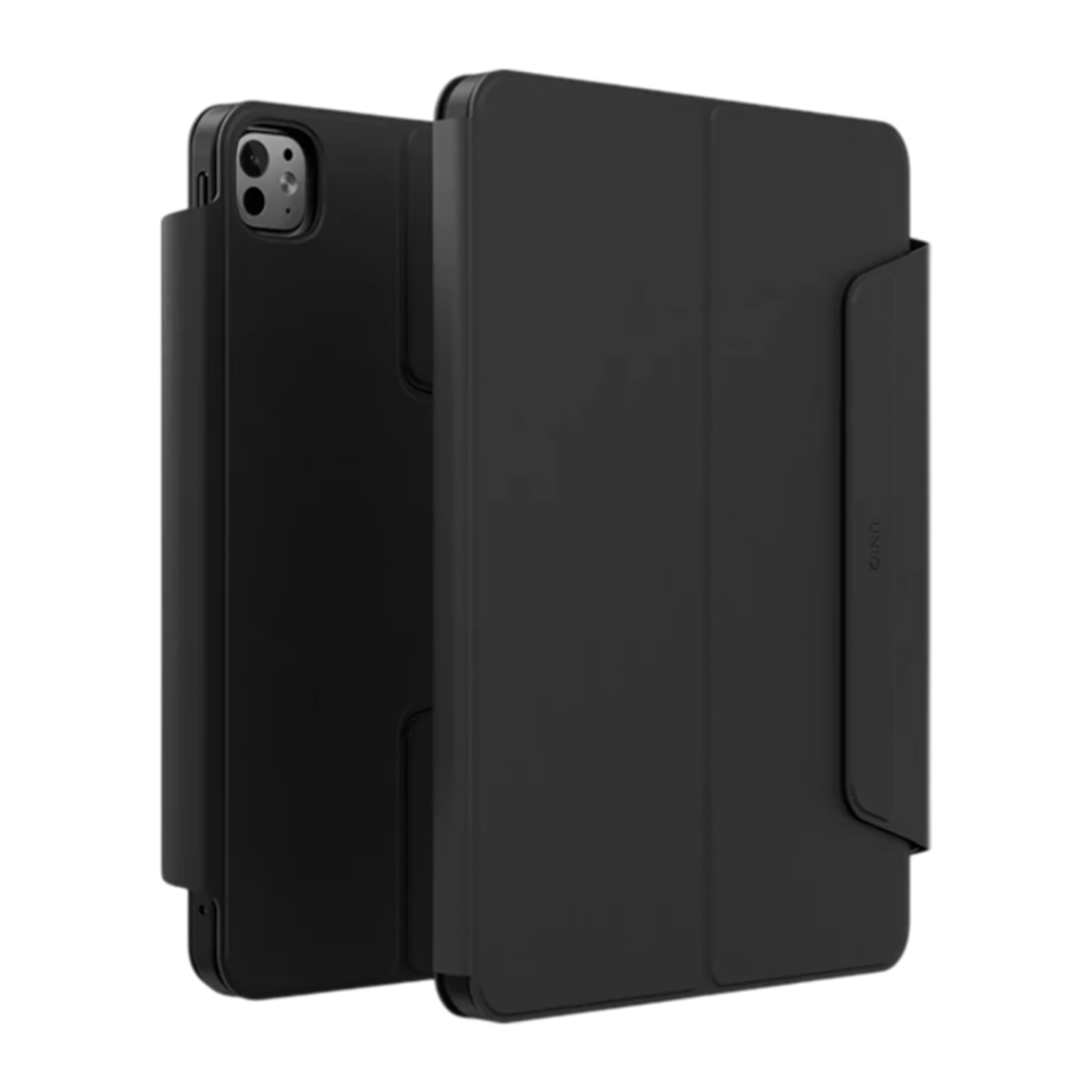 Магнитный чехол-накладка и обложка-подставка Uniq Rovus SnapMount для iPad Pro 13" (M4, M5 | 2024–2025) Гибридный полиуретановый чехол со съёмной обложкой. Есть держатель для Apple Pencil или аналогичного стилуса