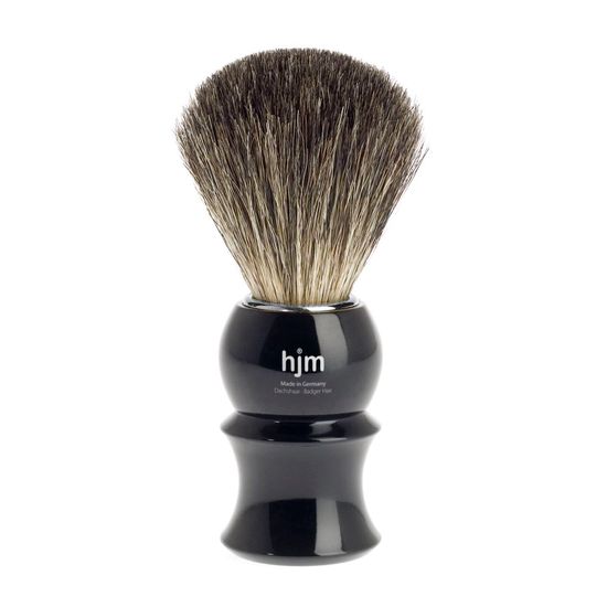 Помазок HJM, натуральный барсучий ворс, черный пластик