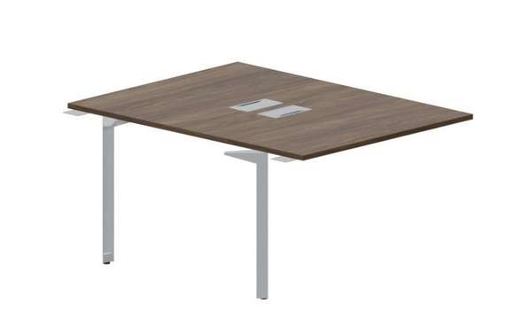 Составной стол на 2 рабочих места 118х156,6х75см (2 металлических  аутлета) - приставной элемент