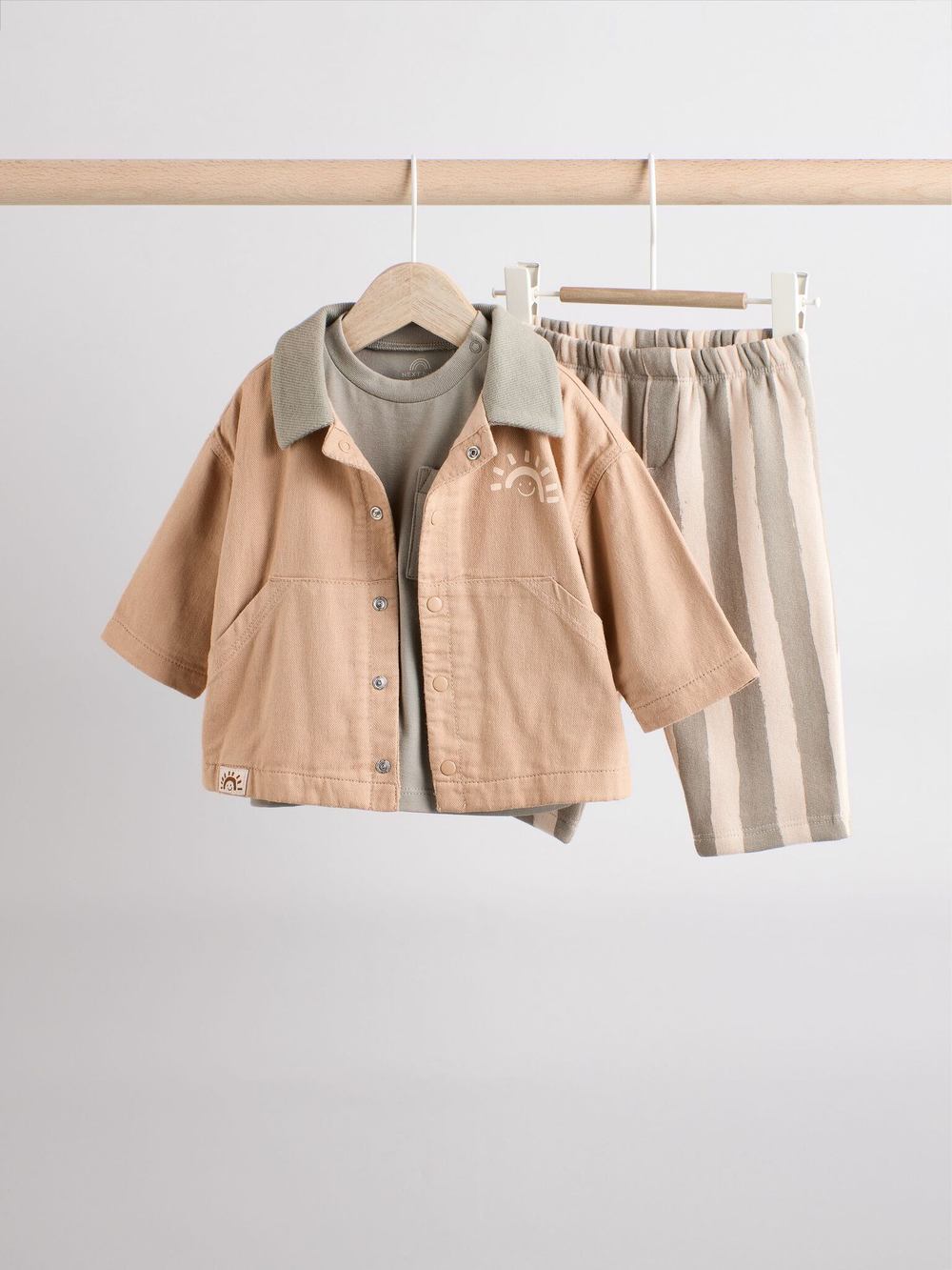 Комплект из трех предметов для малышей Next E63-363, Бежевый, Серый