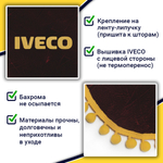 Ламбрекен с косынками Iveco (флок, бордовый, желтые шарики)
