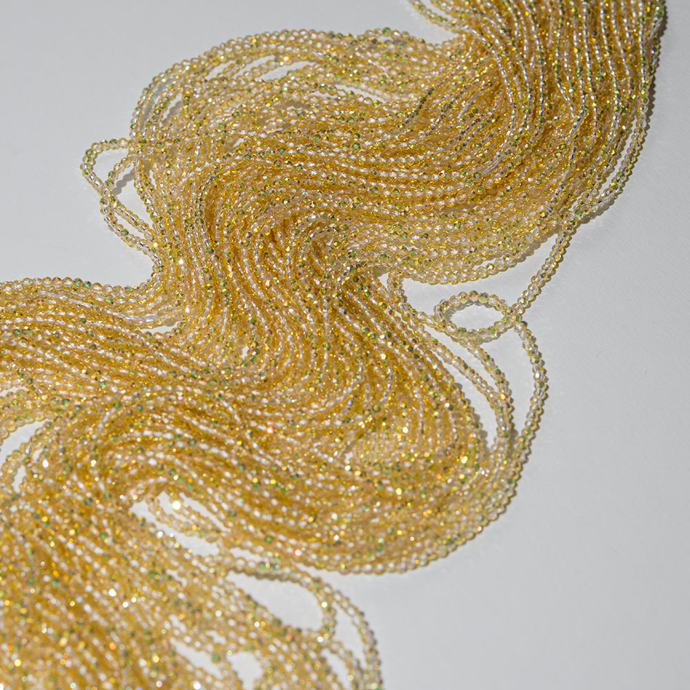 Золотистая шпинель синтетическая с эффектом нанесения потали, 2мм, шар, микроогранка