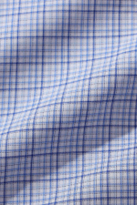 Сорочка мужская VESTER длинный рукав, голубая в клетку, хлопок/лиоцелл 55641 08