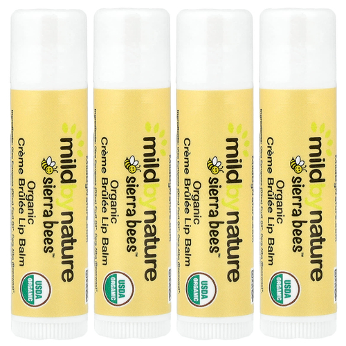 Mild By Nature, Sierra Bees™, органические бальзамы для губ, крем-брюле, 4 шт. по 4,25 г (0,15 унции)
