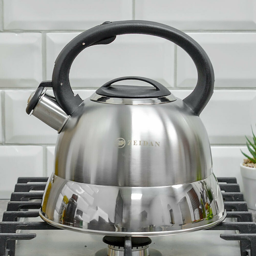 Чайник 3л нерж со свистком, индукция, бакелитовая ручка, Z-4521