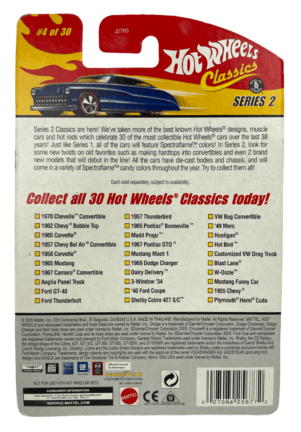 Hot Wheels Classics Series 2: 1957 Chevy Bel Air Convertible (Blue) (#4 of 30) (2006)