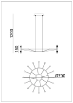 Подвесная люстра Arte lamp EMPIRE A2482SP-32BK