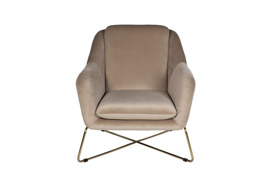 46AS-AR2976-BG Кресло велюр бежевый/мат.зол. 75*87*80см