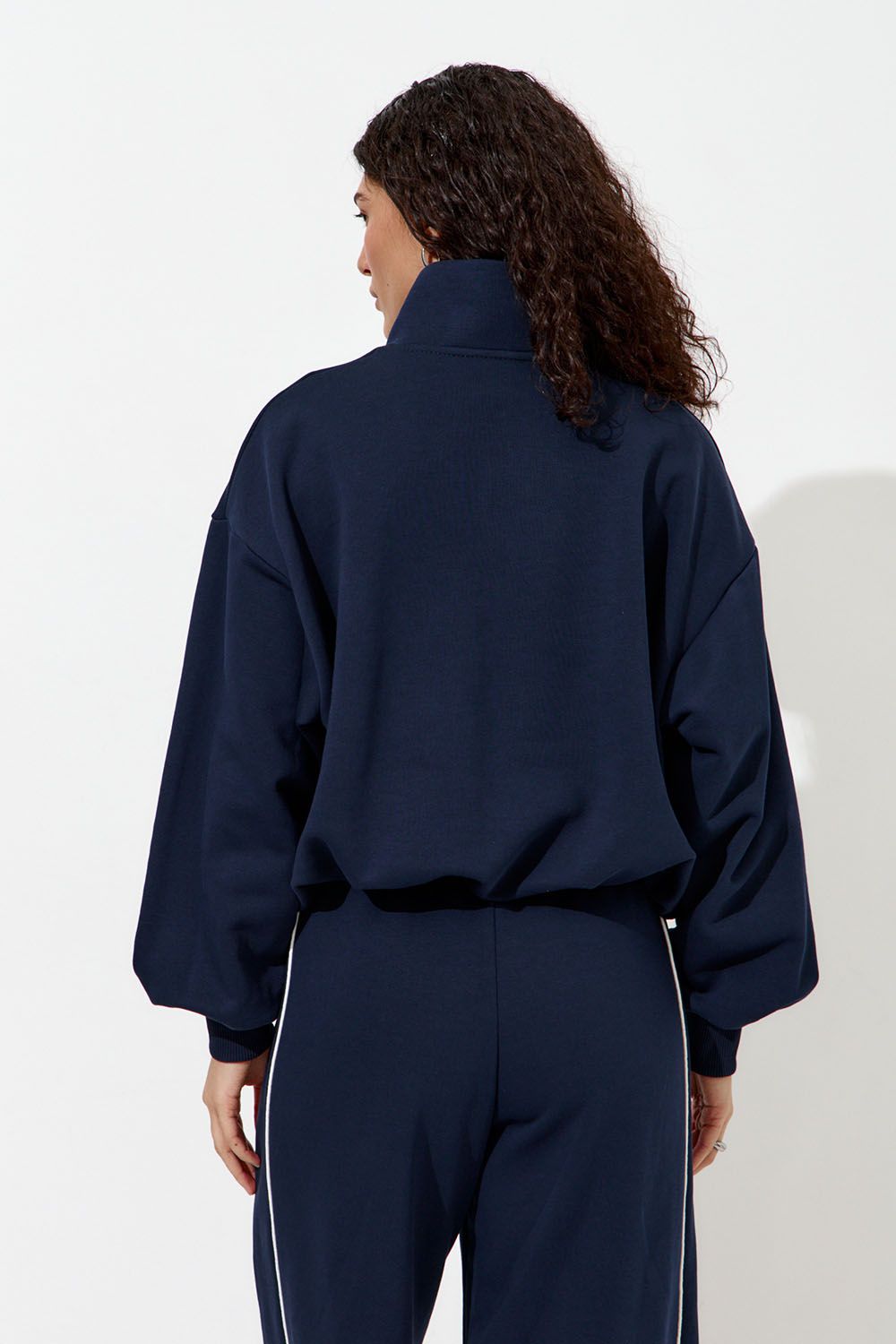 Олимпийка с короткой молнией "Âme Sirène" цвета нейви