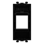 Адаптер без шторки для Keystone, "Avanti", "Черный квадрат", 1 модуль