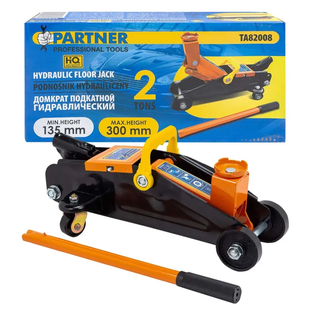 Домкрат подкатной гидравлический 2т (h min 135мм, h max 290мм) Partner PA-TA82008