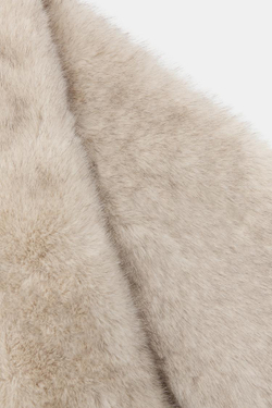 ZARA ШАРФ ИЗ ИСКУССТВЕННОГО МЕХА, ЭКРЮ