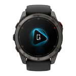 Cпортивные часы Garmin fenix 8 Pro, 51 мм, AMOLED, титан с DLC, сапфир, силиконовый ремешок цвета «чёрный/серый» Тёмно-серый безель из титана с DLC-покрытием, AMOLED-дисплей. Ремешок с классической застёжкой — на запястье обхватом 127–210 мм
