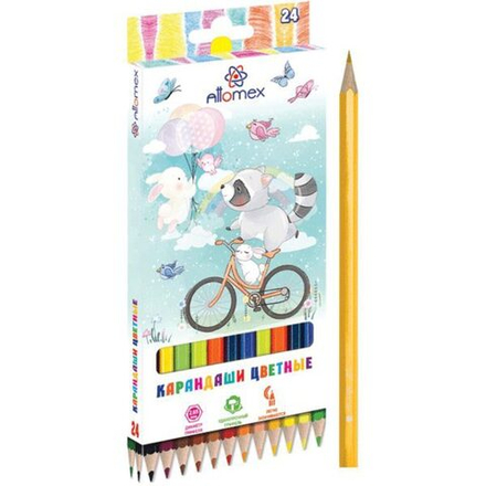 Карандаши цвет. 24цв  Attomex  Zoo  М