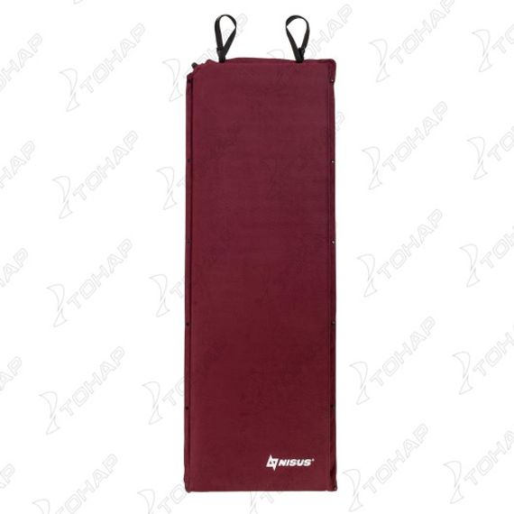 Коврик самонадув. 188x66x7 флок вишневый (N-007-C) NISUS