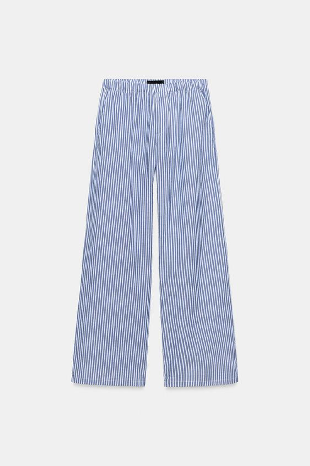 ZARA БРЮКИ-ПИЖАМА В ПОЛОСКУ, СИНИЙ/БЕЛЫЙ