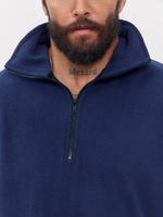 Свитшот "half zip" флисовый (темно-синий)