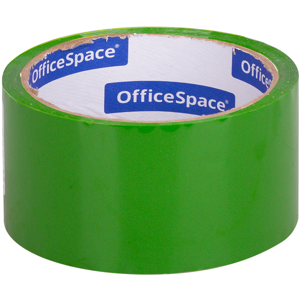 Клейкая лента упаковочная OfficeSpace, 48мм*40м, 45мкм, зеленая, ШК Скотч