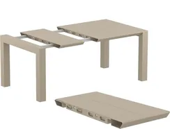 Стол пластиковый раздвижной Vegas, 100-140х100 cм, бежевый