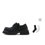 HANQIAORIJI Black Blood Collection Casual Derby Shoes Men"s Black
