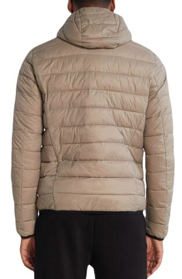 Мужская теннисная куртка BOSS Water-Repellent Puffer Jacket With Branded Trims - Бежевый