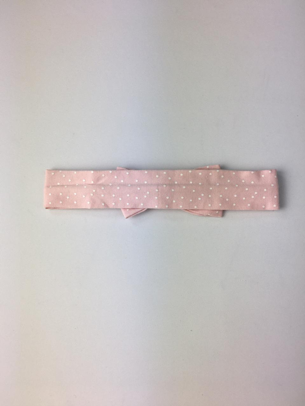 Повязка на голову в горошек на 0-3 месяца