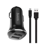 АЗУ с кабелем micro 2USB 2.1A HOCO Z1 black