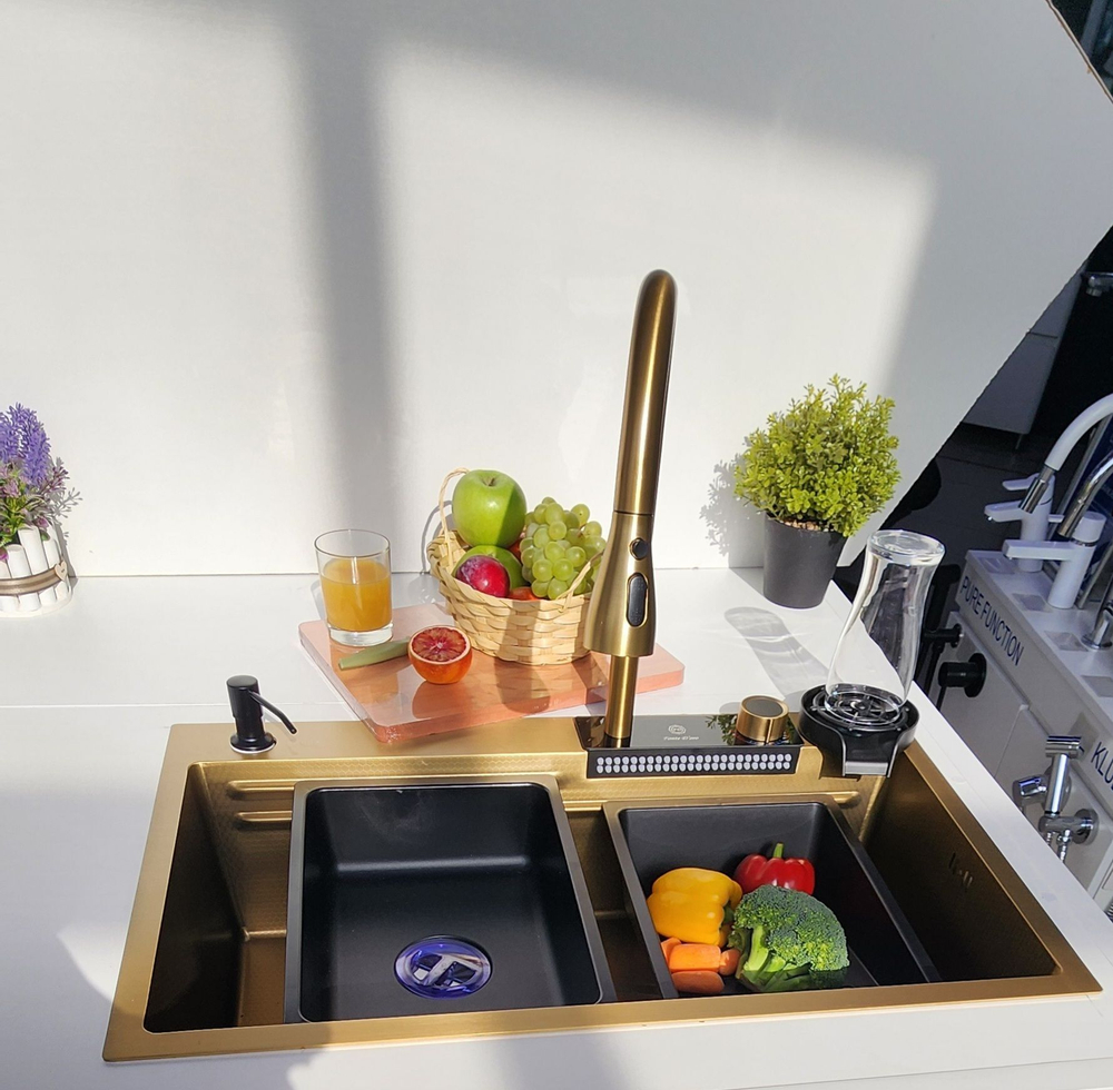 Многофункциональная кухонная мойка из нержавеющей стали BZ9954JS цвета Золотой