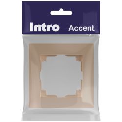 Рамка для розеток и выключателей Intro Accent 6-501-04 на 1 пост, СУ, шампань