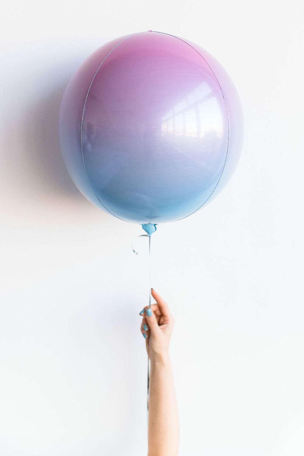 Шар А 3D СФЕРА Б/РИС 16" Омбре Фиолетово-голубой  (БГ-19) 