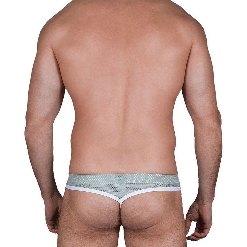 Мужские трусы стринги серые Sesmik Active