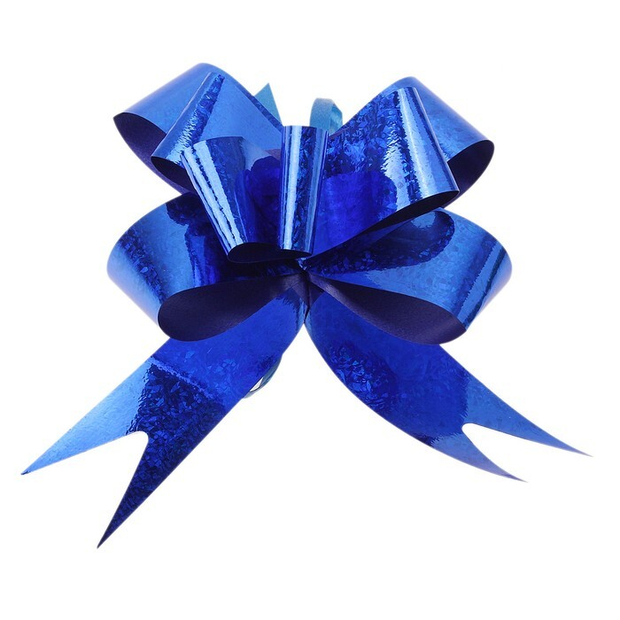 Бант-бабочка 4,8 см, синий голография