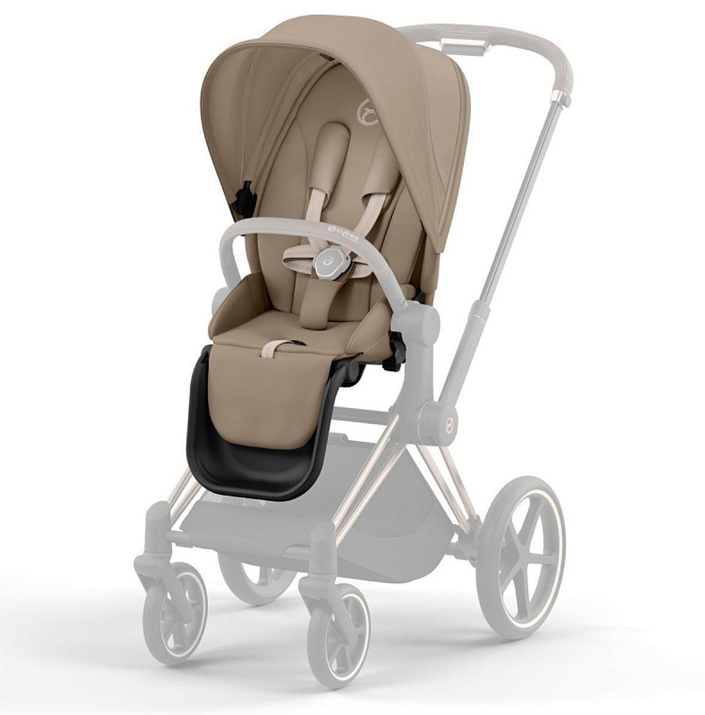 Коляска 3 в 1 Cybex Priam IV Rosegold complete и автокресло Aton S2 i-Size Ocean Blue Cozy Beige