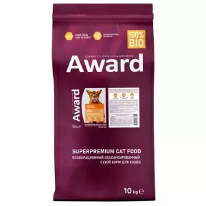 Сухой корм AWARD Urinary для взрослых кошек для профилактики мочекаменной болезни с курицей и добавлением клюквы, цикория и рыбьего жира