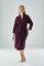 Халат женский велюровый 8715 фиолетовый  NUSA Турция