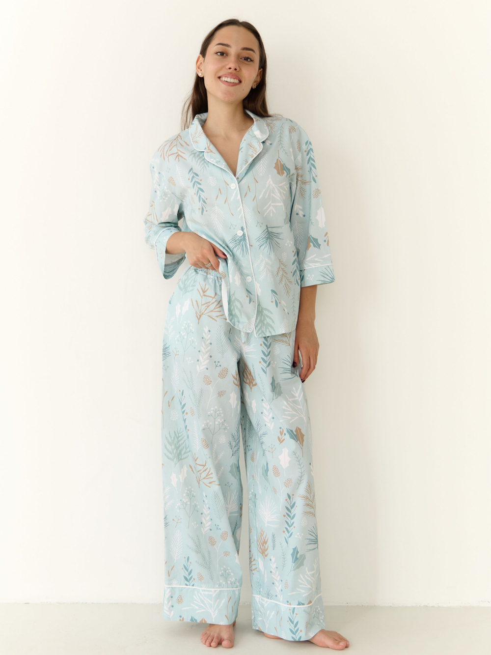 Брюки сатин Зимний лес