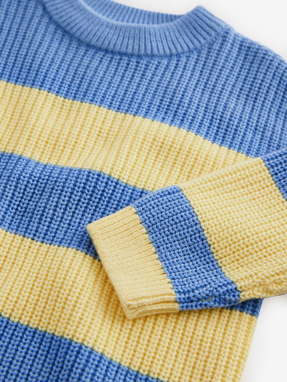 Джемпер вязаный для мальчика Next E27-756, Светло-желтый, Голубой