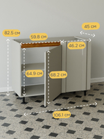 Кухонный модуль угловой Виго, 106х45х83, с доводчиками, с дубовой панелью, Dipriz