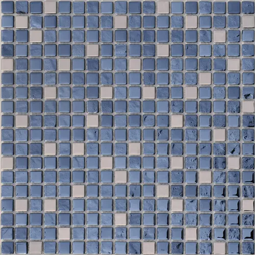 Мозаика из стекла камня металла Teide 15x15x4 Naturelle 4 mm черный серый серебро золото