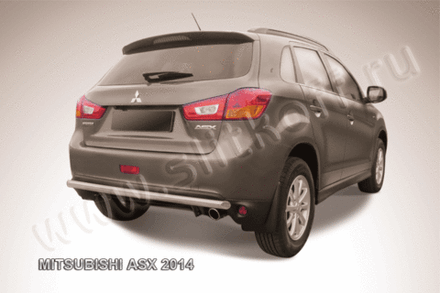 Защита заднего бампера (нержавейка) Mitsubishi ASX (2012-2016) d57 (черный)