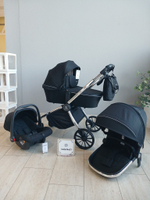 Коляска модульная  3в1 Baby shell (Black/Silver Chrome BBS-007)