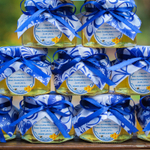 Бонбоньерка с медом на свадьбу, 140 грамм, стиль "Гжель"